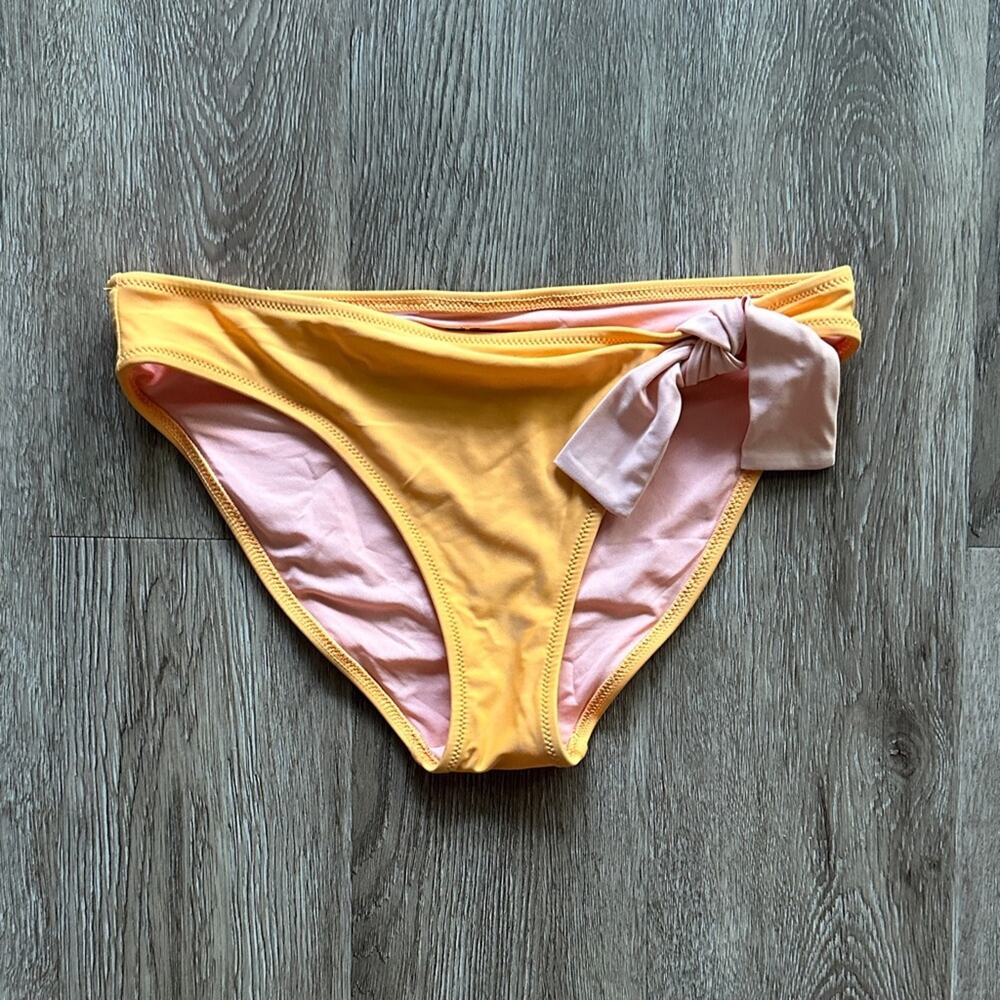 Aerie Low Rise Bikini Bottom Orange Pink Bow Size Small‎ Swimwear